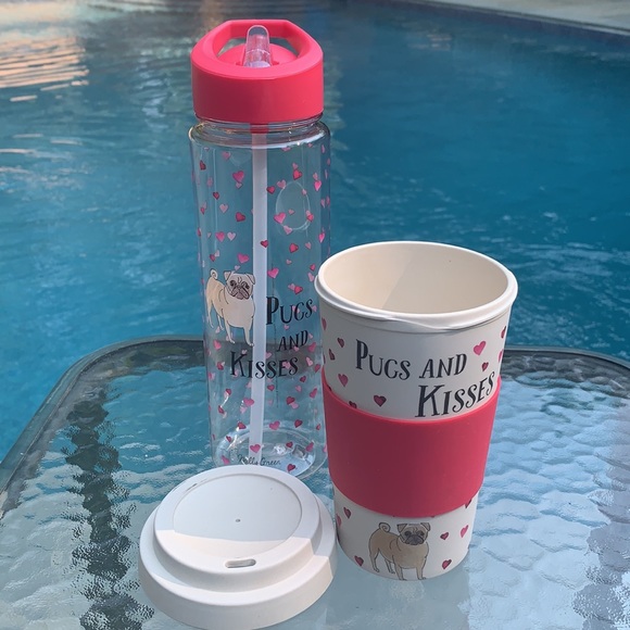 New Milly Green pugs and Kisses drink set - Picture 10 of 13